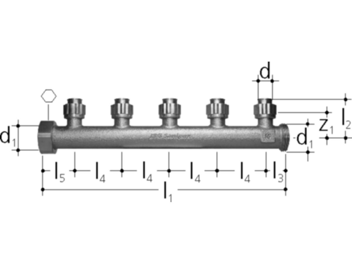 Sanipex Verteiler 5-fach