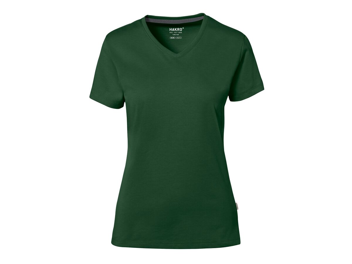 Cotton Tec Damen V-Shirt, Gr. XS - tanne