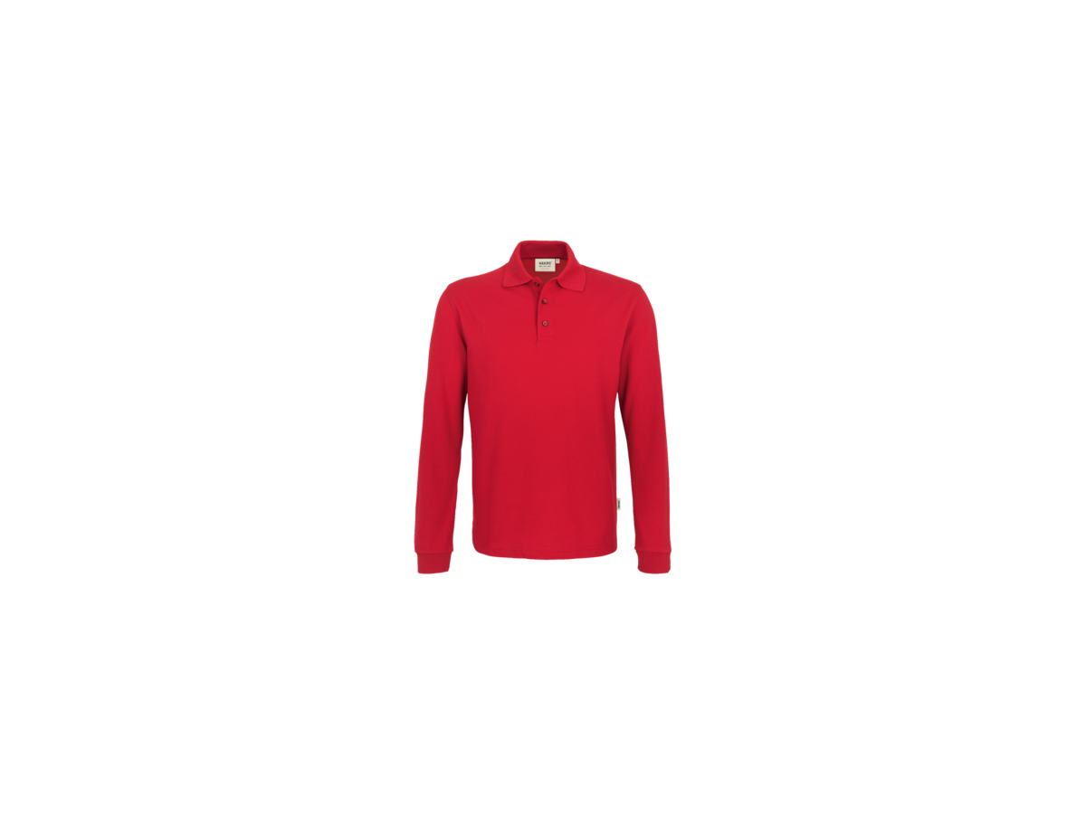 Longsleeve-Poloshirt Perf. Gr. 3XL, rot - 50% Baumwolle, 50% Polyester, 220 g/m²