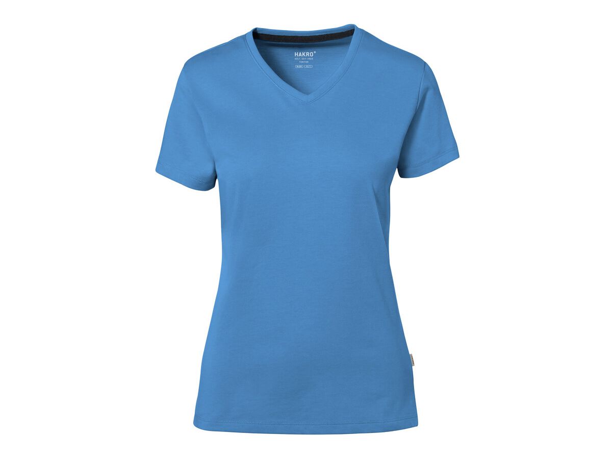 Cotton Tec Damen V-Shirt, Gr. M - malibublau