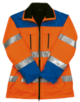 Warnschutzjacke mit Reflexstreifen - leuchtorange/blau