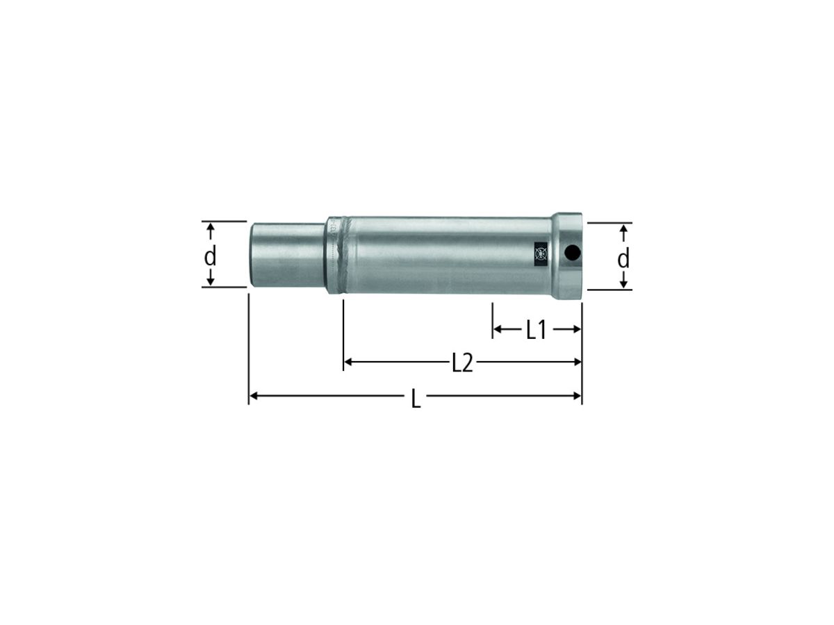 Optifitt-Press-Schiebemuffe 3/4" - mit Einsteckende