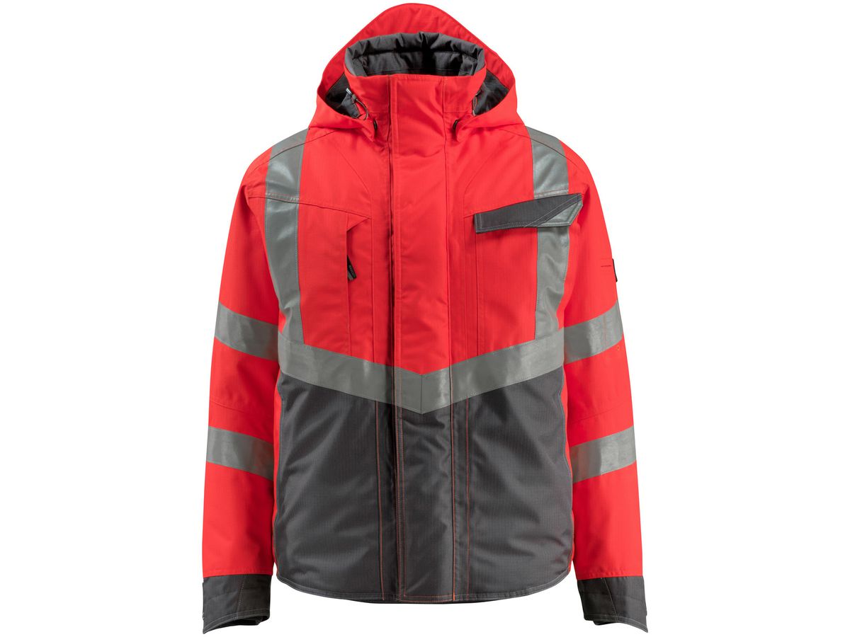 Pilotenjacke Hastings Gr. 4XL, 210 g/m² - hi-vis rot/dunkelanthrazit, 100% Polyes.