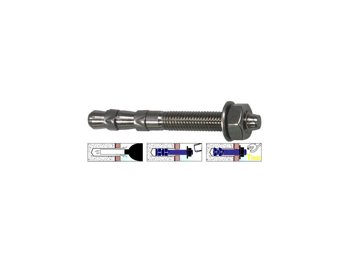 Bolzenanker PXA-R INOX A4 - Doppelkonus, Langgewinde