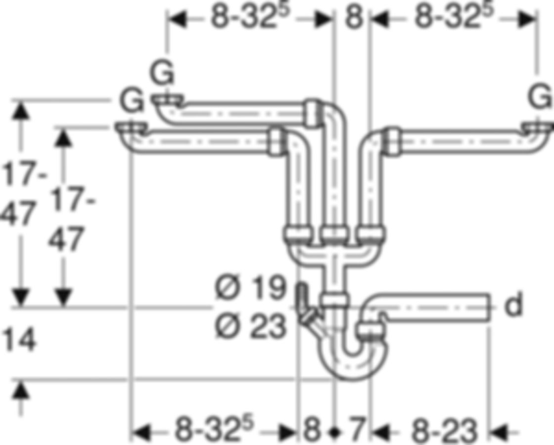 Geberit PE Spültischsifongarnitur 3-tlg.