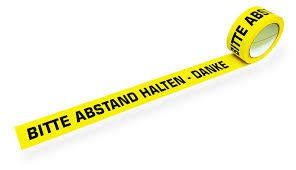 Markierungsband 50mm 66m gelb - *Bitte Abstand halten - Danke*