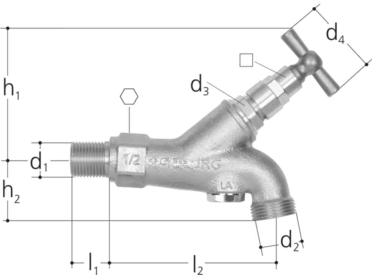 Auslaufventil mit Knebelgriff - mit Rohrbelüfter o. Schlauchverschr.