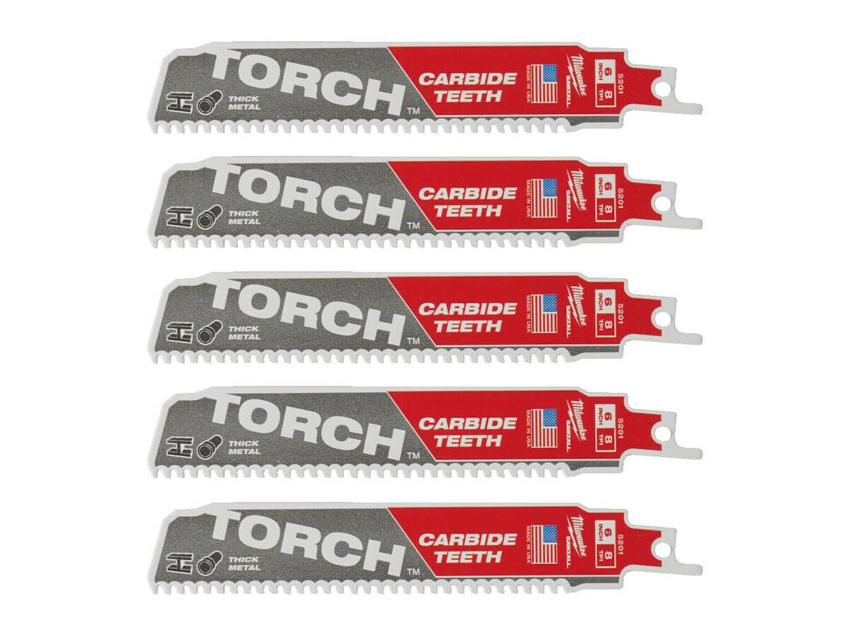 Säbelsägeblatt Milwaukee TORCH HM - 150mm, 7Z, 5-13mm Inox/Stahl, 5er Pack
