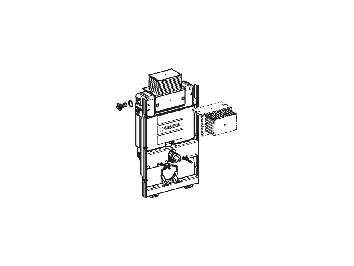 Geberit GIS-Wand-WC-Element Omega - Betätigung von oben/vorne, Typ 85