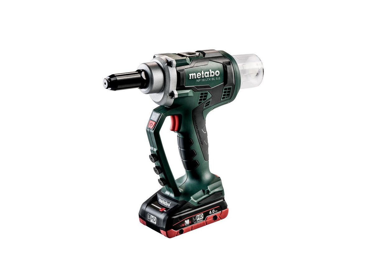 Akku-Nietpistole Metabo NP18LTX BL5.0 - 2x LiHD 4.0 Ah.