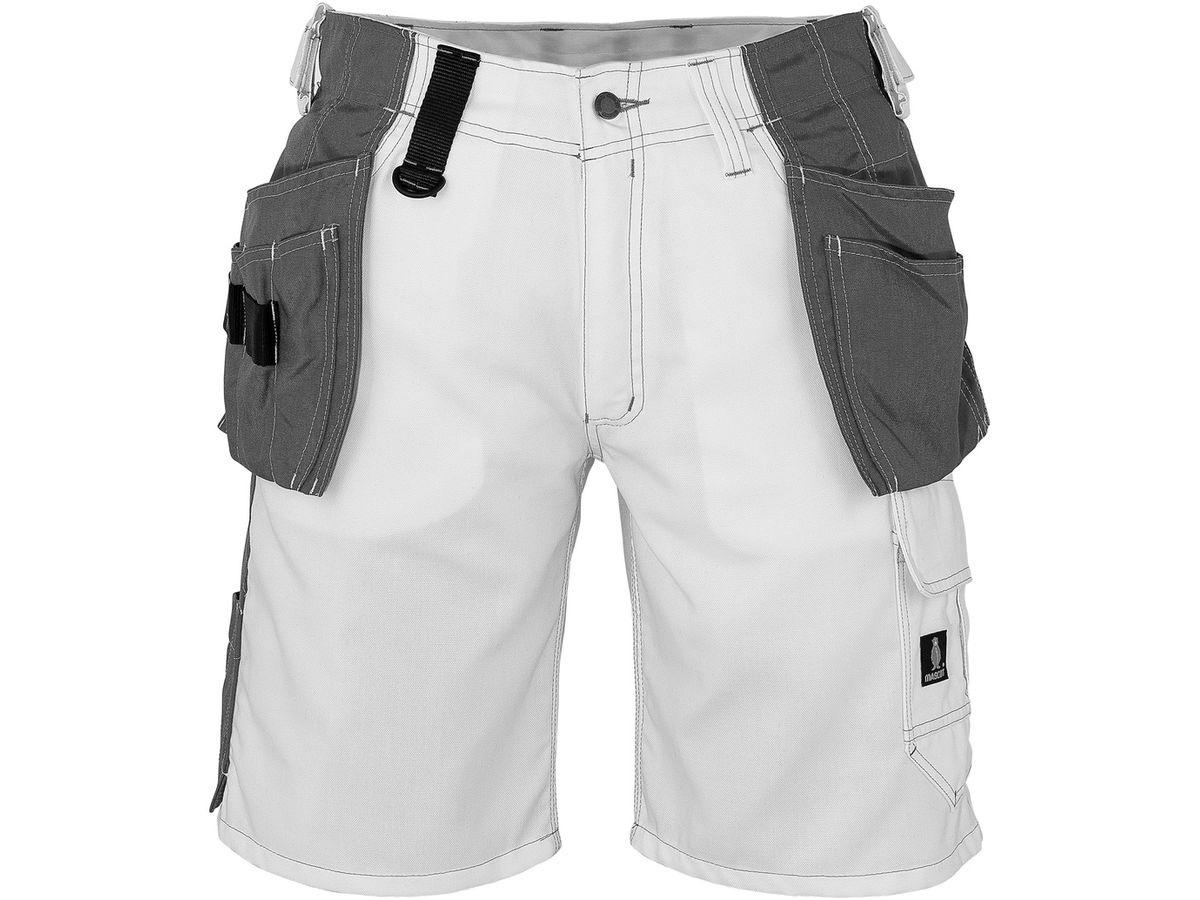 Zafra Arbeitsshorts weiss Gr. C43 - 65% Poly./ 35% Baumwolle, Kontrastnähte