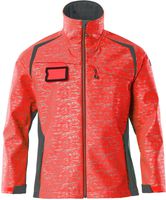Soft Shell Jacke Reflexeffekte Gr. 2XL - hi-vis rot/dunkelanthrazit, 100% PES