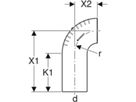 Geberit Silent Bogen 90° 63 mm - mit langem Schenkel