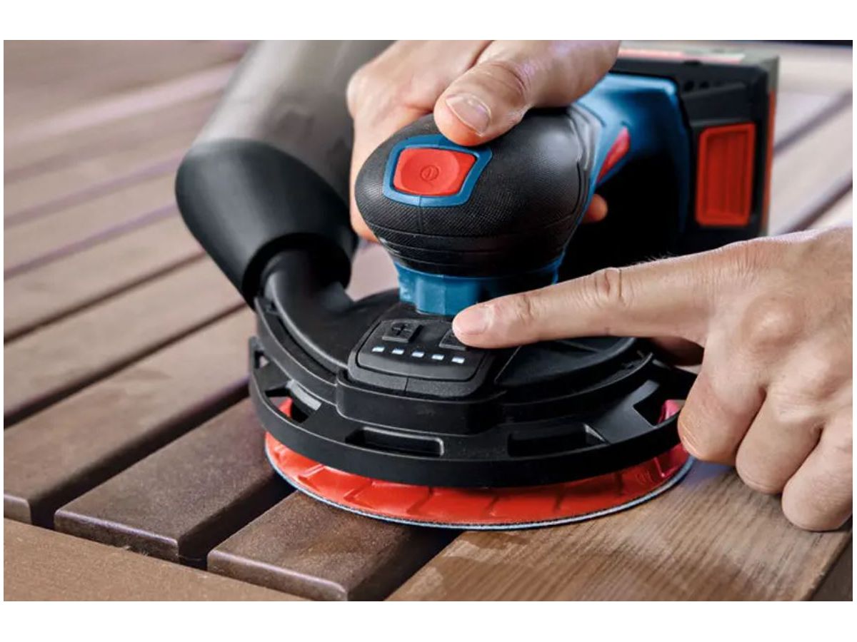 Akku- Exzenterschleifer 5mm Hub - Bosch, EXEX18V-150-5 (solo; L-boxx)