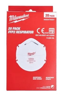 Atemschutzmaske FFP2 einweg - Milwaukee, Pak. à 20 Stk.
