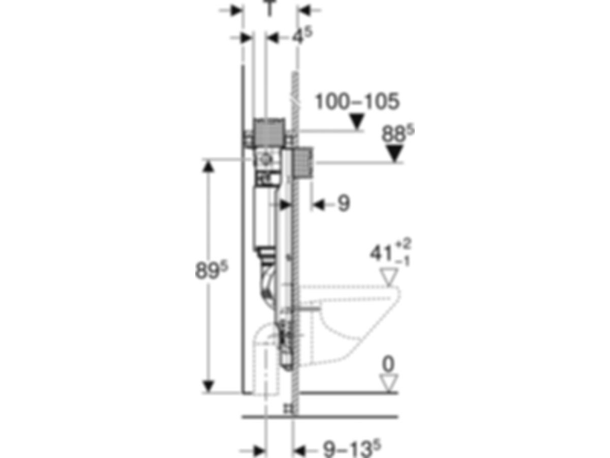 Geberit GIS-Wand-WC-Element Omega - Betätigung von oben/vorne, Typ 98