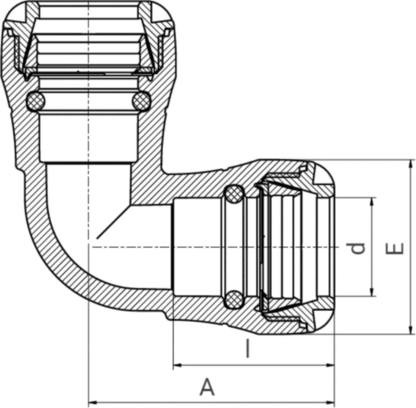 Winkel 90° PLASSON - Typ 1005