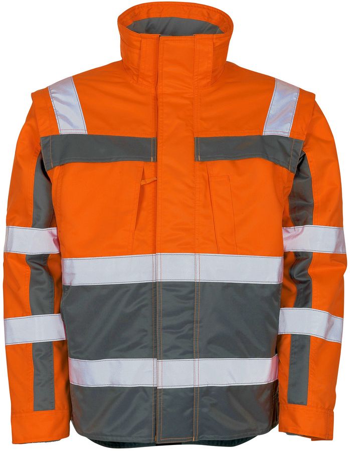 Loreto Pilotjacke orange/anthraz. Gr.2XL - 100% Polyester Fluoreszie. m. Reflexstr.