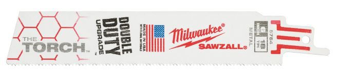Säbelsägeblatt Milwaukee TORCH Bi/Kobalt - 150x1.06mm, 18Z, 2-8mm Stahl/Inox, 5er P