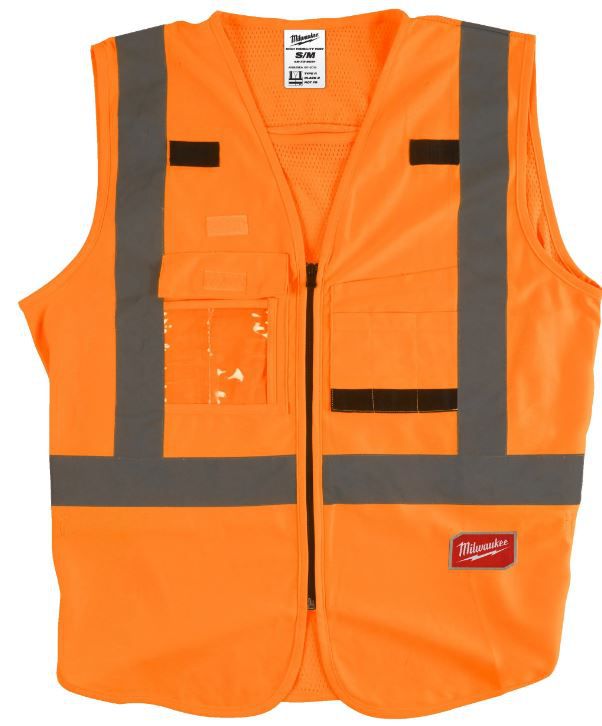 Warnweste orange mit Reflexstreifen - Miulwaukee EN ISO 20471, Klasse 2