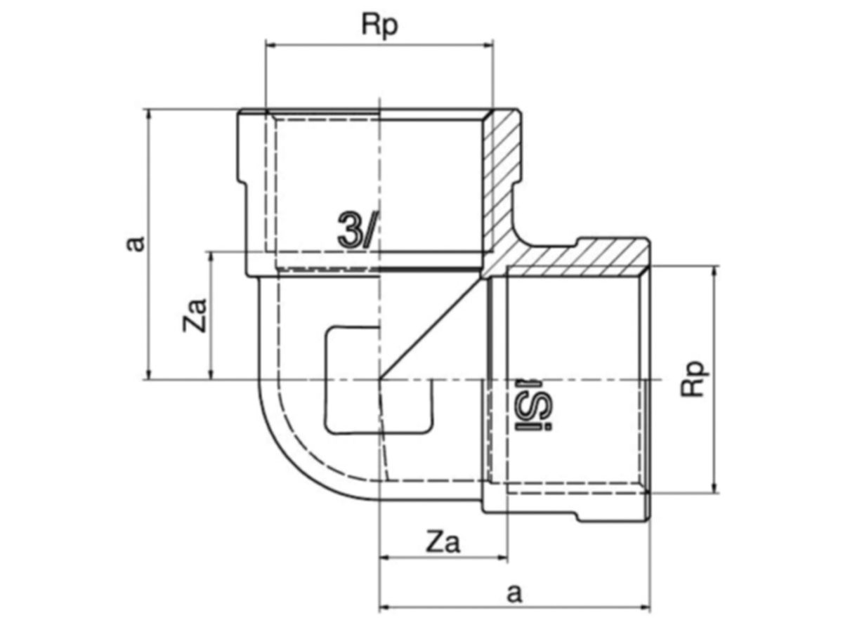 Winkel 90° +GF+ Serie 8000