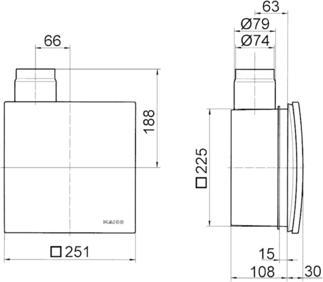 Einrohrlüfter, Ventilatoreins. MAICO - ER 100