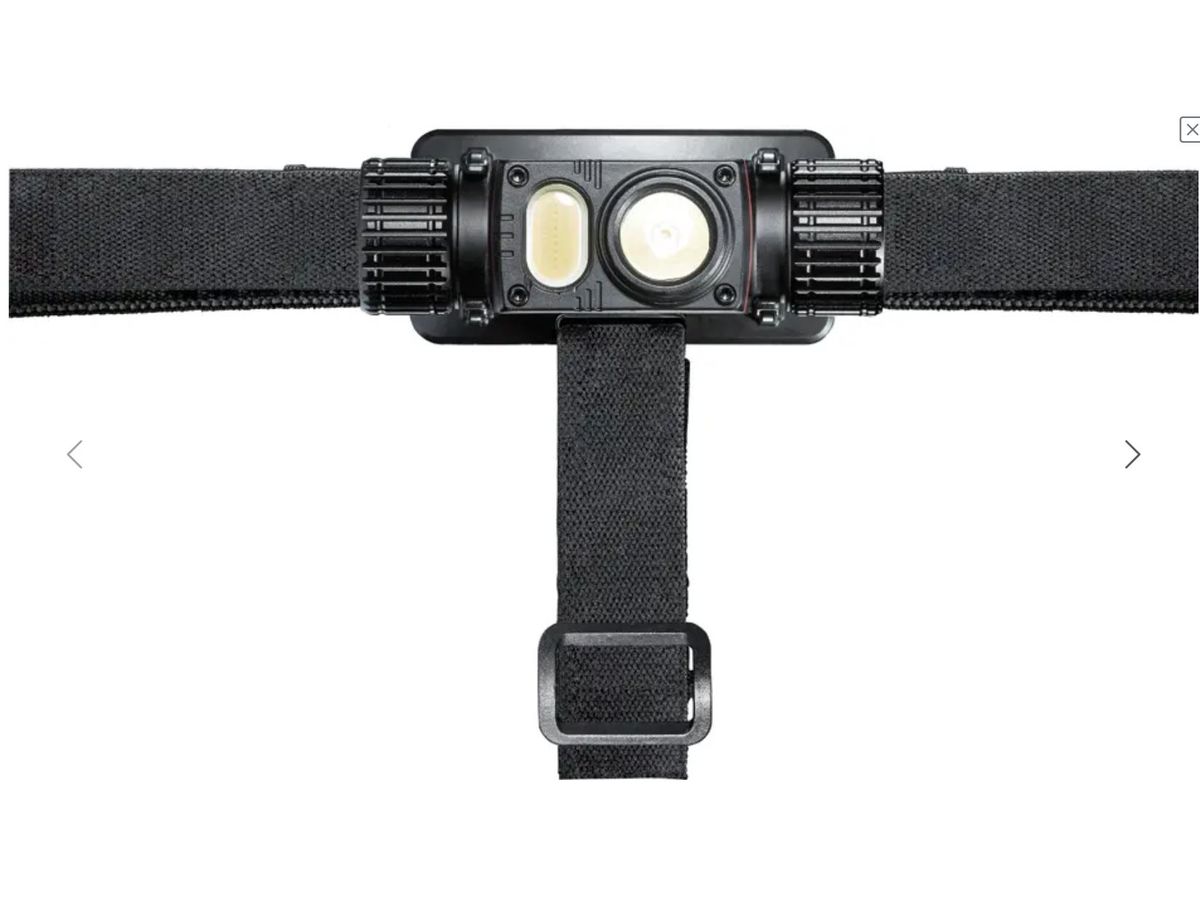 Stirn-und Taschenlampe FORTEC TACTICAL - Akku, 2500lm, 9 Std, 160 m, 3.6V 5.0Ah