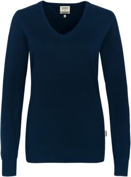 Damen-V-Pullover Prem.-Cotton XS tinte - 100% Baumwolle