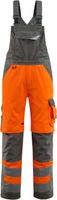 Latzhose mit Knietaschen, Gr. 76C46 - hi-vis orange/dunkelanthrazit