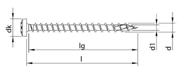 PH-Spanplattenschr.  6,0x 50mm - blau verz. ohne Schaft T-Drive 200 Stk.