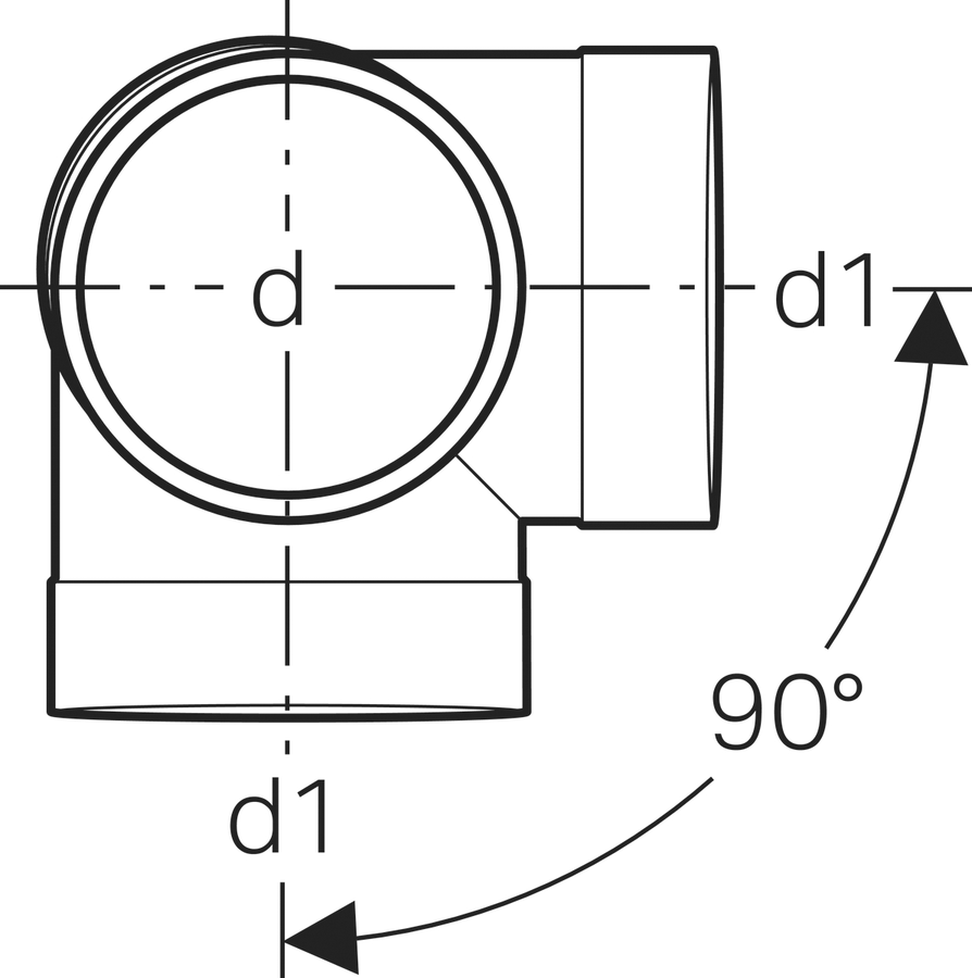 Geberit Silent Bogeneckabzweig 88.5°/90° - 110/110