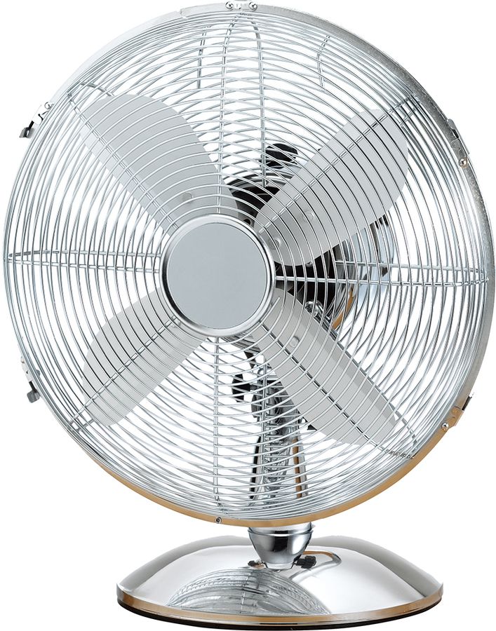 Tischventilator verchromt oszillierend - 40W Ventilator ø 30 cm