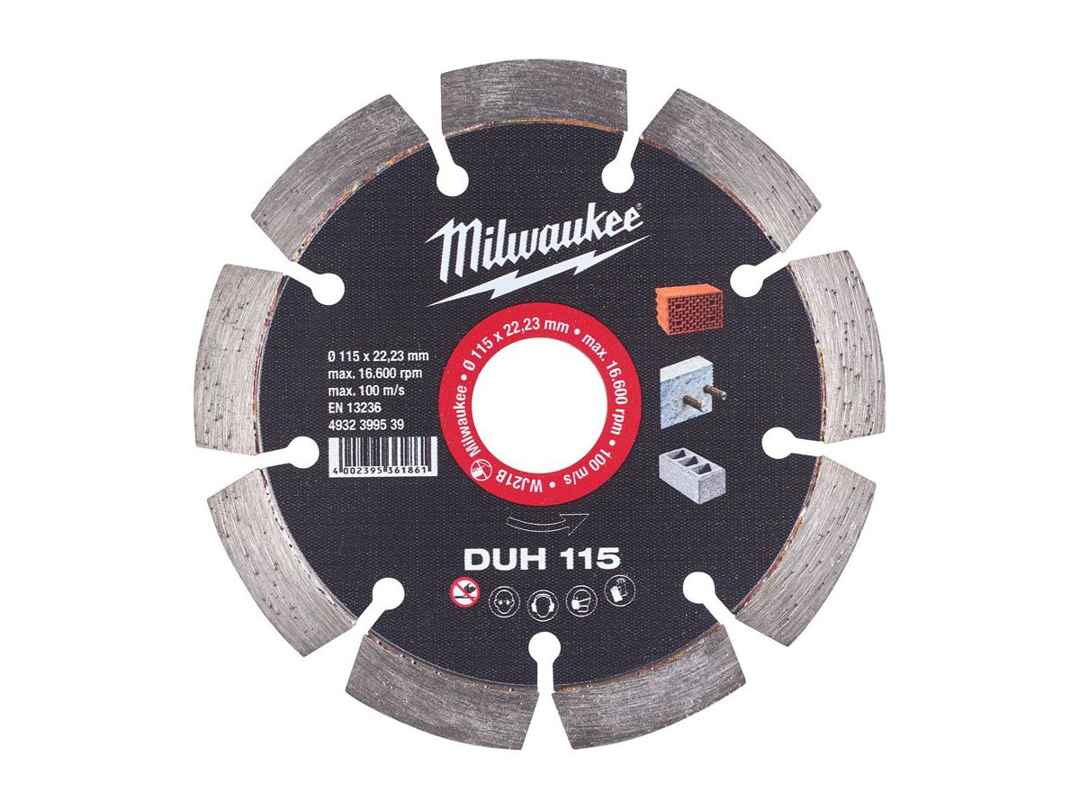 Diamanttrennscheibe DUH 115 mm - für harte Materialien, Milwaukee