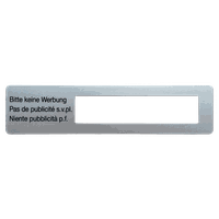 Hinweisschild HUBER, BITTE KEINE WERBUNG - silber