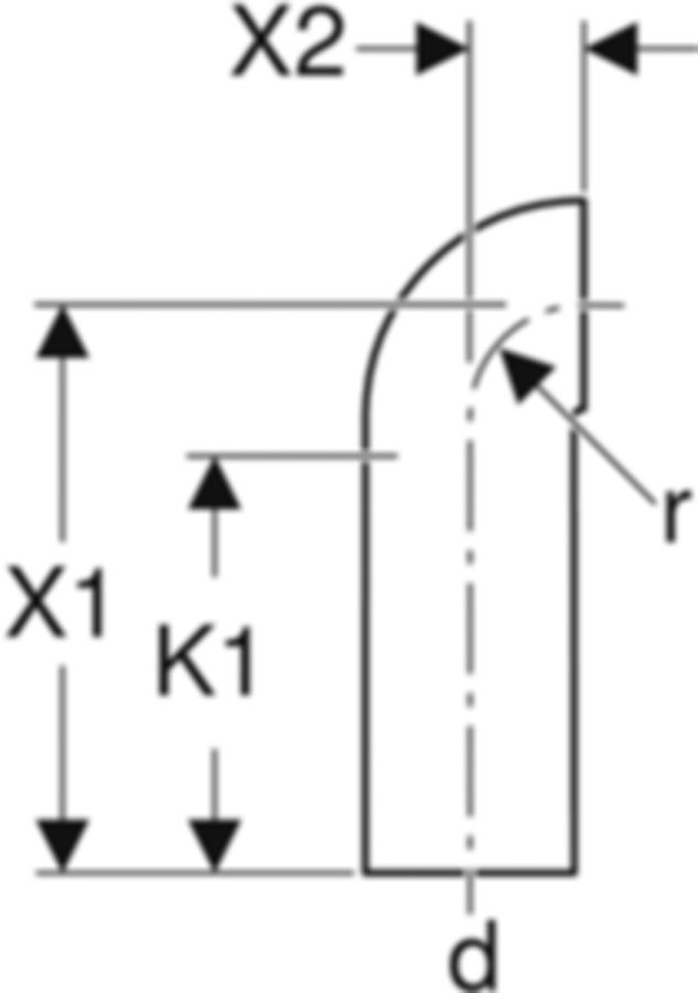 Geberit PE Bogen 90° mit engem Radius