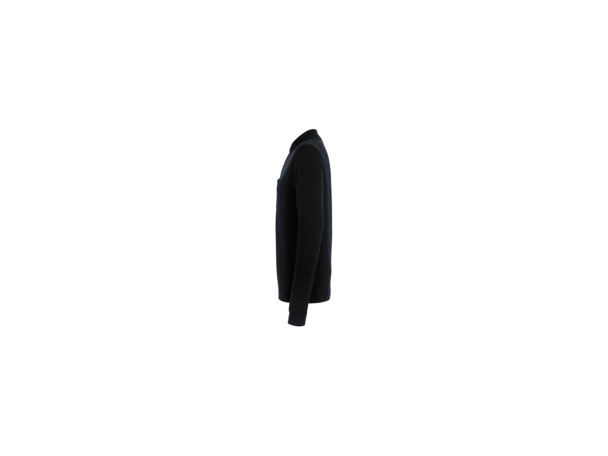 Longsleeve-Pocket-Polosh. Top XL schwarz - 100% Baumwolle, 200 g/m²