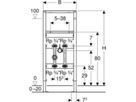 Geberit Duofix Element für Wascht. 112 - Standarmatur, mit zwei Wasserzählerstr.