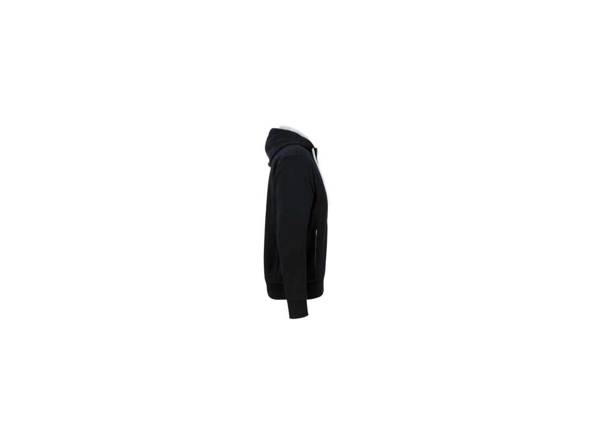 Kapuzenjacke Bonded 2XL schwarz/silber - 55% Polyester, 45% Baumwolle