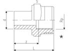 Reduktions-Nippel PVC-U metrisch Rp - mit Klebemuffe und zylindrischem Rohr IG