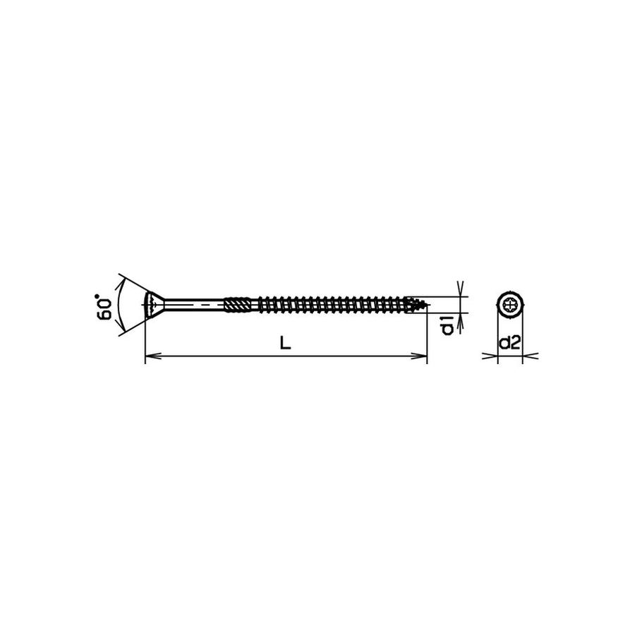 Twist-K Linsensenk 60°Schr.I6rd - Inox A2
