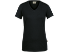 Damen-V-Shirt Stretch Gr. XL, schwarz - 95% Baumwolle, 5% Elasthan, 170 g/m²