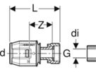 PushFit Übergangsverschraub. 20x1/2" - mit Überwurfmutter