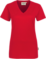 Damen-V-Shirt Classic Gr. 2XL, rot - 100% Baumwolle