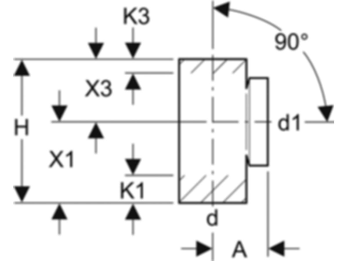 Geberit Putzstück 90° 90