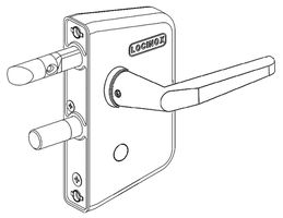 Torschloss LOCINOX mit Alu-Drücker und - Zylinderausschnitt Ø 22 mm