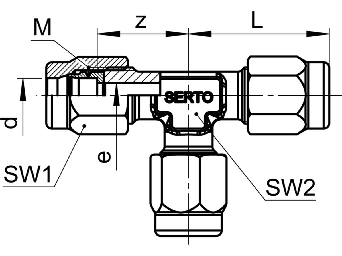 T-Verschraubung Serto Nr. 3021