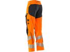 Hose mit Knietaschen, Stretch, Gr. 90C50 - hi-vis orange/schwarzblau, 92% PES/8%EL