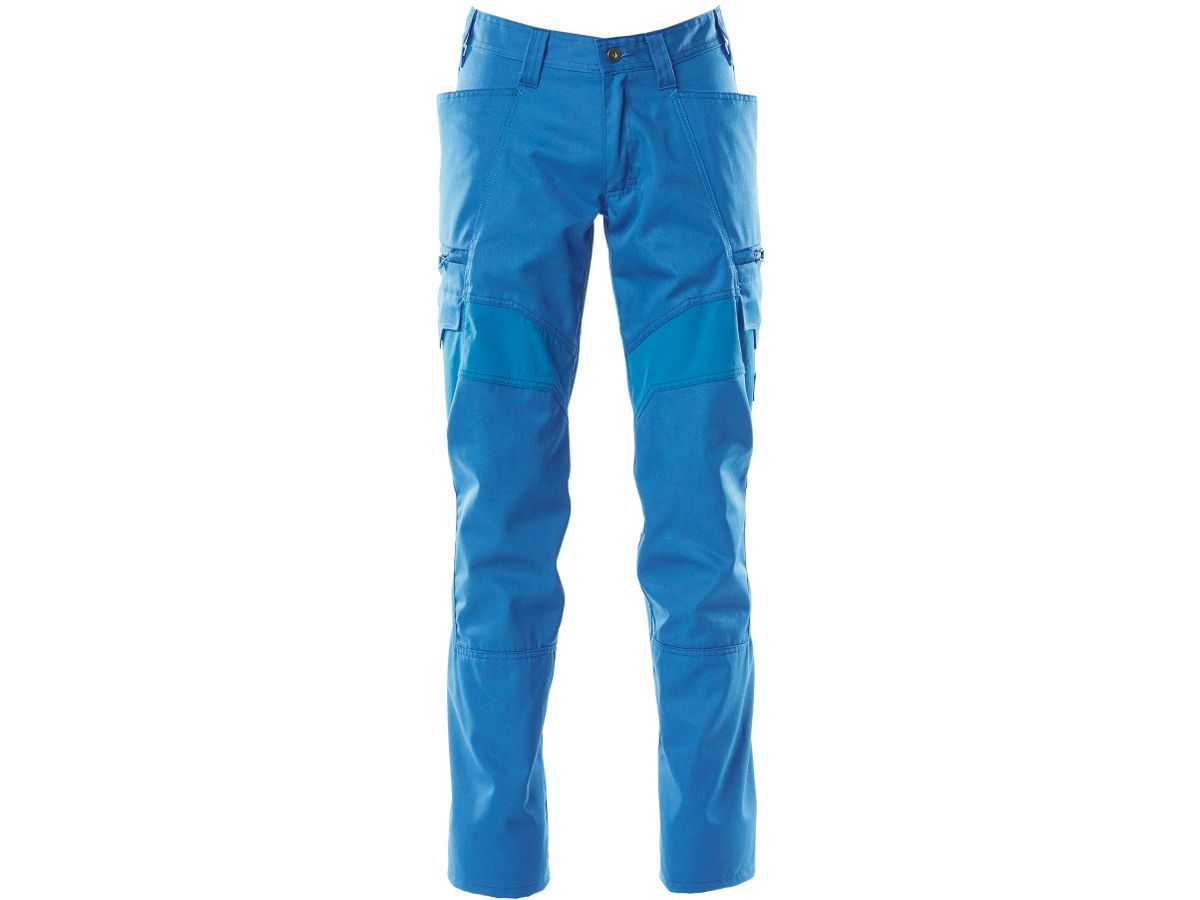 Hose mit Schenkeltaschen Gr. 90C58 - azurblau, Stretch-Einsätze