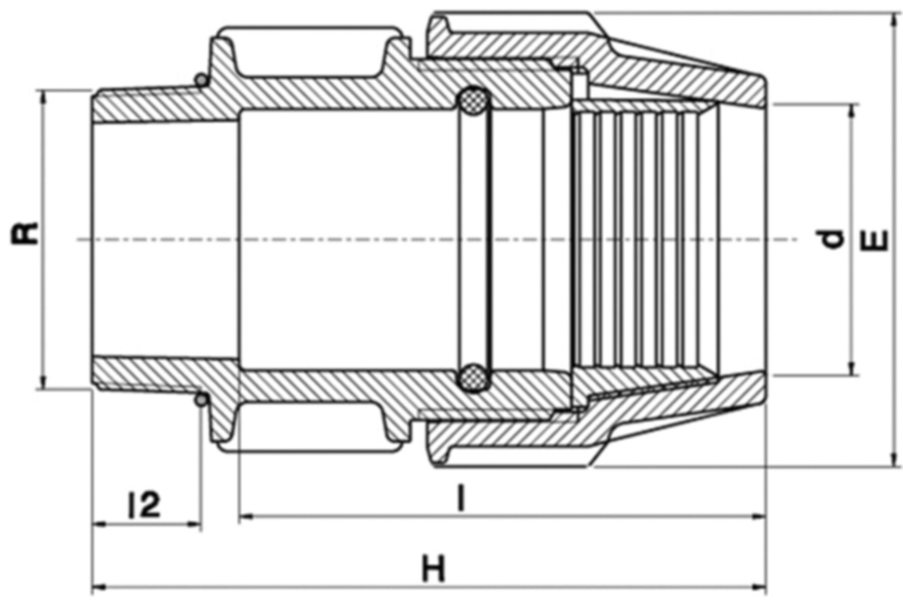 Anschlussverschraubung PLASSON mit AG - Typ 7020