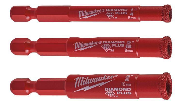 Diamantbohrer DIAMOND MAX 1/4" Hex - Milwaukee, SET 5-tlg, 5x 8.0 mm